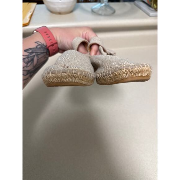 Naguisa Miru Lino Canvas Mary Jane Espadrilles Platform Flats Coastal Size 7 - Picture 6 of 9